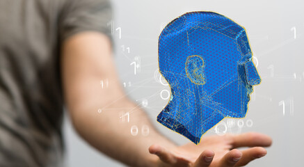 Artificial Intelligence concept. Creative brain concept