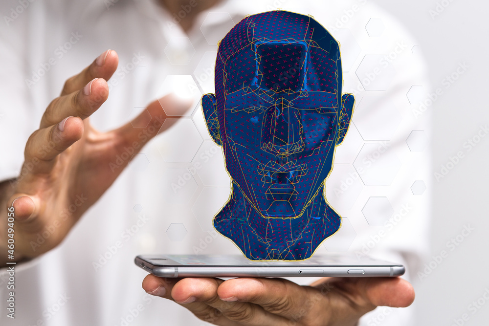 Aufkleber artificial intelligence concept. virtual technology web background