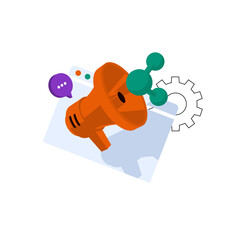 Flat concept of social media - vector illustration