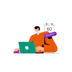 Flat concept of social media - vector illustration