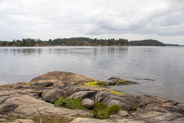 Rocks on island Bergholmen in Stockholm Archipelago