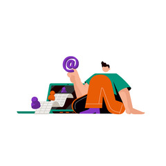 Flat concept of social media - vector illustration