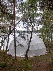 Glamping tent in forest