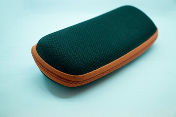 eye glasses box on black and orange