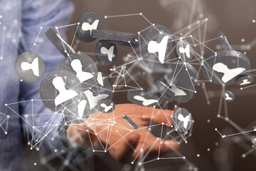 Concept of Network, internet communication. 3d illustration