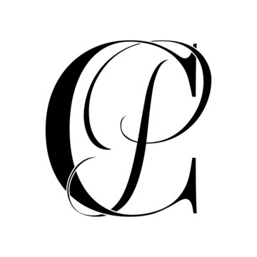 cp, pc, monogram logo. Calligraphic signature icon. Wedding Logo Monogram. modern monogram symbol. Couples logo for wedding