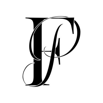 fp, pf, monogram logo. Calligraphic signature icon. Wedding Logo Monogram. modern monogram symbol. Couples logo for wedding