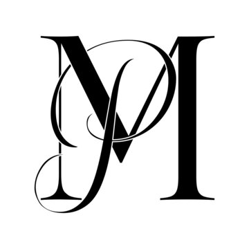 mp, pm, monogram logo. Calligraphic signature icon. Wedding Logo Monogram. modern monogram symbol. Couples logo for wedding