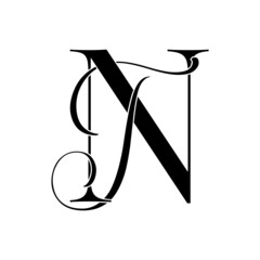 nt, tn, monogram logo. Calligraphic signature icon. Wedding Logo Monogram. modern monogram symbol. Couples logo for wedding