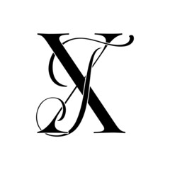 xt, tx, monogram logo. Calligraphic signature icon. Wedding Logo Monogram. modern monogram symbol. Couples logo for wedding
