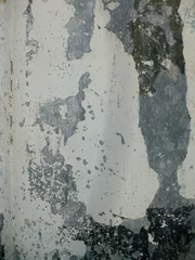 Zelfklevend Fotobehang Verweerde muur Oude en armoedige witte metalen muur