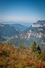 Vue du plateau de Beauregard au-dessus de La Clusaz