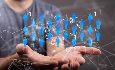 videoconference group of people talking in social network