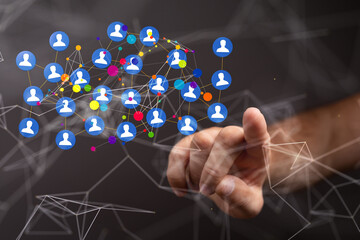 Abstract network of physical devices on the Internet using a network connection with statistics numbers 3d illustration