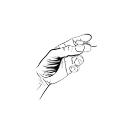 vector image of a hand holding a cigarette.