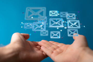 Network Communications with email symbol.