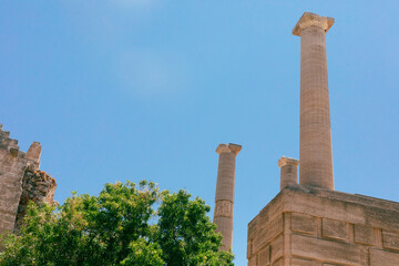 temple of goddess Athena on acropolis of Lindo