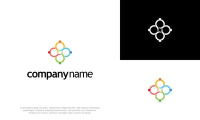 community human logo design vector sign