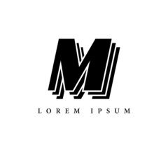 simple alphabet logo black and white concept with layer combination