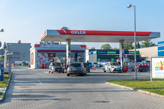 Piekary Slaskie, Poland - 02.10.2021 - Orlen petrol station in Piekary Slaskie