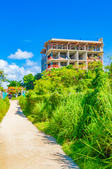 Fototapeta premium Construction sites destroy the tropical nature Playa del Carmen Mexico.