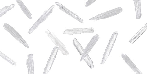 Translucent menthol crystals falling on white background. Banner design
