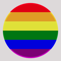 3d illustration LGBTQ rainbow flag on avatar circle. Freedom and love concept. Activism, community and freedom Concept.