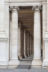 Fototapeta premium Colonnade of the Palazzo dei Conservatori at Campidoglio Square in Rome, Italy