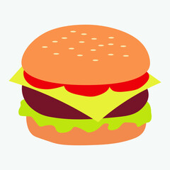 burger on white background