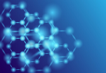 Fototapeta premium Atoms. Medical or Science background .Molecular structure with blue spherical particles. Vector.