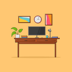 Modern creative workspace illustration