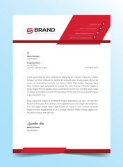 Red Letterhead Template with curve angle creative design