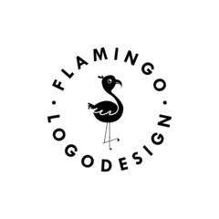Flamingo logo design template