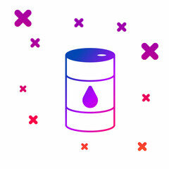 Color Barrel oil icon isolated on white background. Gradient random dynamic shapes. Vector