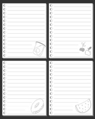 Paper notes. A sheet of notepad with holes.