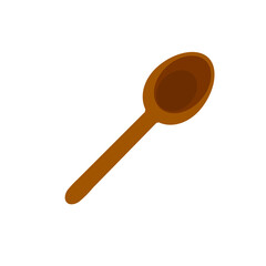 Wooden spoon. Kitchen utensils for food. Flat cartoon illustration