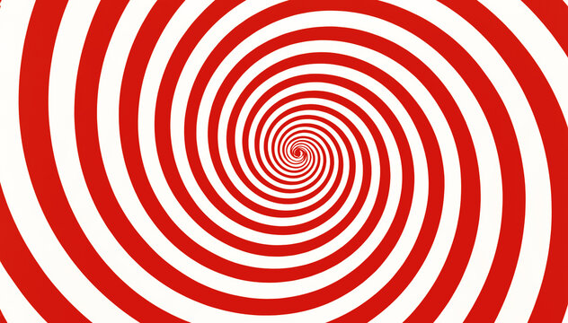 Hypnosis visualisation conept endless spiral, red color