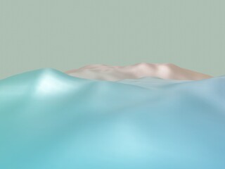 波と白い雪山をイメージした抽象的背景画像