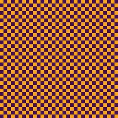 Orange and purple checkerboard pattern background. Check pattern designs for decorating wallpaper. Vector background. Halloween pattern.