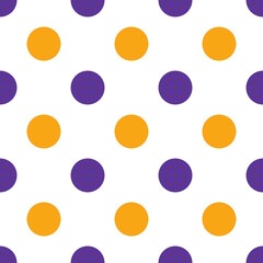 Orange and purple Polka Dot seamless pattern. Vector background. Halloween pattern.