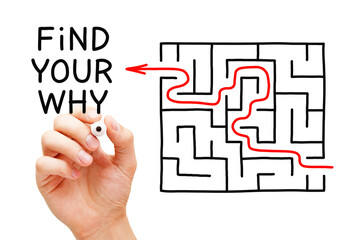 Find Your Why Maze Purpose Concept