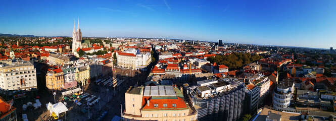 Panoramic view of an old Zagreb town in Croatia