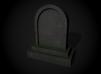 old horror tombstone on the background 3d-rendering