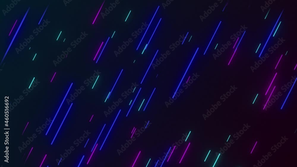 Poster abstract directional neon lines geometric background. data flow. optical fiber. seamless loop 4k mot