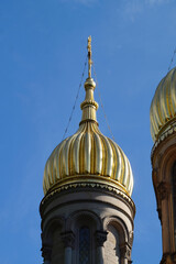 Fototapeta na wymiar Russisch-Orthodoxe Kirche in Wiesbaden 