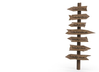 Dark wooden signboard, web elements set, banners and label 3d-rendering