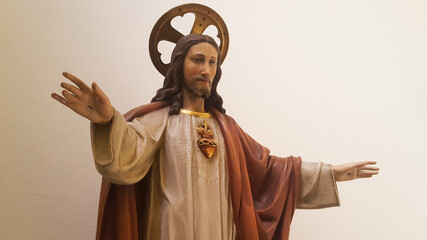 statue of Jesus Christ risen with sacred heart © simone rozio