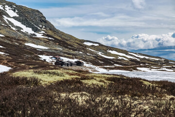 Fototapeta na wymiar landscape in the mountains Rondane, Norway, spring