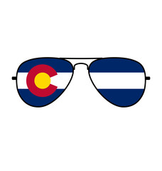 cool aviator sunglasses with colorado co flag