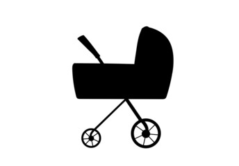 Vector baby stroller for babies in simple style